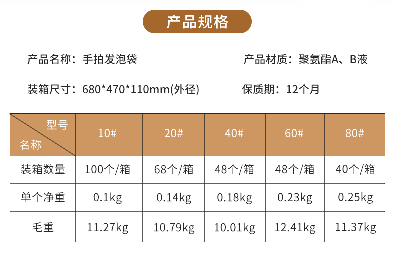 mini foam Handy 手拍發(fā)泡袋參數